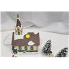 Image 4 : Christmas village lighted Church, with accessories