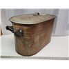 Image 3 : Vintage copper boiler, with lid - 23"W x 12"D x 13"H