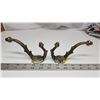Image 2 : Pair of antique brass coat hooks