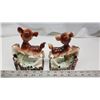 Image 4 : Cute fawn/deer porcelain bookends