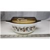 Image 2 : Scarce design - Brown flower Pyrex casserole dish, with lid