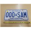 Image 1 : Ontario "Yours to Discover" sample license plate 000-SAM