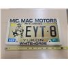 Image 1 : Yukon "The Klondike" license plate EYT-8 w/ Mic Mac Motors Whitehorse frame