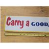 Image 2 : Goodyear "Carry a 3t spare" metal sign 39" x 5"