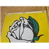 Image 10 : double sided White Rose Gasoline pump advertising sign 17.5" x 18"