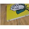 Image 3 : double sided White Rose Gasoline pump advertising sign 17.5" x 18"