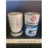 Image 2 : Gulf Gulf pride & Texaco Havoline motor oil tins 1 qt (full)