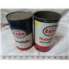 Image 1 : Esso Marvel lube 1 qt oil cans pair empty