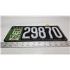 Image 2 : Saskatchewan license plate - 29870, w/ 1922 license plate tag - 1290