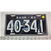 Image 1 : 1943 Saskatchewan license plate - 40-341