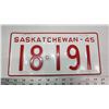 Image 1 : 1945 Saskatchewan license plate - 18-191