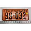 Image 1 : 1950 Saskatchewan license plate - 98-032