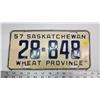 Image 1 : 1957 Saskatchewan license plate - 28-848