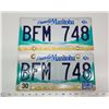 Image 1 : Pair of Manitoba license plates - BFM 748