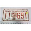 Image 1 : 1961 Prince Edward Island (PEI) license plate - 11-691