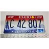 Image 1 : 1890-1990 Centennial Idaho license plate - C-42-807