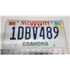 Image 1 : 1991 sticker, Mississippi license plate - 1DBV489