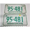 Image 1 : Pair of 1968 Saskatchewan license plates - 95-481