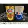 Image 1 : 2x 1 quart oil tins - Esso *& Mobil oil (full)