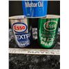 Image 3 : 3x 1 quart motor oil tins Chevron & 2 Esso (full)