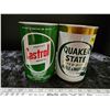 Image 1 : Quaker State motor oil, Castrol motor oil tins - full