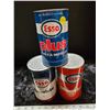 Image 1 : Lot of 3 1 quart Esso oil cans (full) Mineral Lube/Manelube