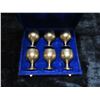 Image 1 : Brass - mini vintage brass and silver goblets