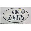 Image 1 : Vintage German Oval license plate - 404 Z-4075, plate badge "Hauptzollamt Braunshweig-Mitte"