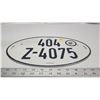 Image 3 : Vintage German Oval license plate - 404 Z-4075, plate badge "Hauptzollamt Braunshweig-Mitte"
