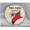 Image 3 : Fire Chief Texaco, round tin sign - 10.5"dia - repro