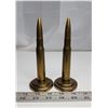 Image 1 : Pair of brass bullet salt and pepper shakers