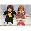 Image 1 : Pair of large boy & girl collector's dolls - 24"