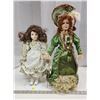 Image 1 : Pair of collectors dolls, porcelain - 20"Hx16"H
