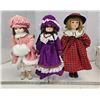 Image 1 : 3 porcelain collectible dolls w/ stands