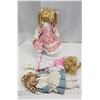 Image 4 : 3 porcelain collectible dolls - 1 w/ stand