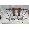 Image 2 : Metal magazine rack, with wood accents - 17"x17"