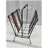 Image 3 : Metal magazine rack, with wood accents - 17"x17"