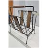 Image 5 : Metal magazine rack, with wood accents - 17"x17"