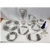 Image 1 : Collection of matching glass dishes, w/ black accents (Vases, serving dishes, cream & sugar dish, et