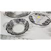 Image 9 : Collection of matching glass dishes, w/ black accents (Vases, serving dishes, cream & sugar dish, et