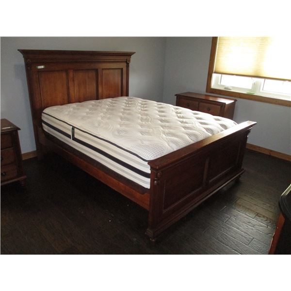 Beauty Rest Mattress (60 x 76) with Durham Box Spring, Headrest and Footboard