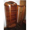 Image 10 : Curved Glass China Cabinet with Small Mirror (31 x 13 x 63")