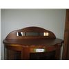 Image 2 : Curved Glass China Cabinet with Small Mirror (31 x 13 x 63")