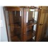 Image 5 : Curved Glass China Cabinet with Small Mirror (31 x 13 x 63")
