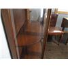Image 6 : Curved Glass China Cabinet with Small Mirror (31 x 13 x 63")