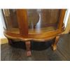 Image 7 : Curved Glass China Cabinet with Small Mirror (31 x 13 x 63")