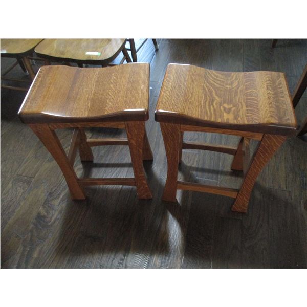 (2x Bid Price) Wooden Stools (24" Tall)