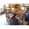 Image 1 : Dinning Room Table with 4 Chairs and Extra Leaf (54" Open)