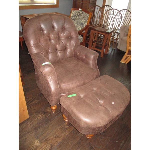 Brown Chair with Foot Stool