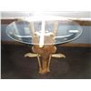 Image 1 : Handmade Buffalo Skull Table Glass Top ( 30 x 18 x 27")